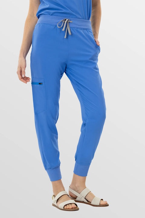 Eipnare Women's Classic Jogger Scrub Pants - Ceil Blue