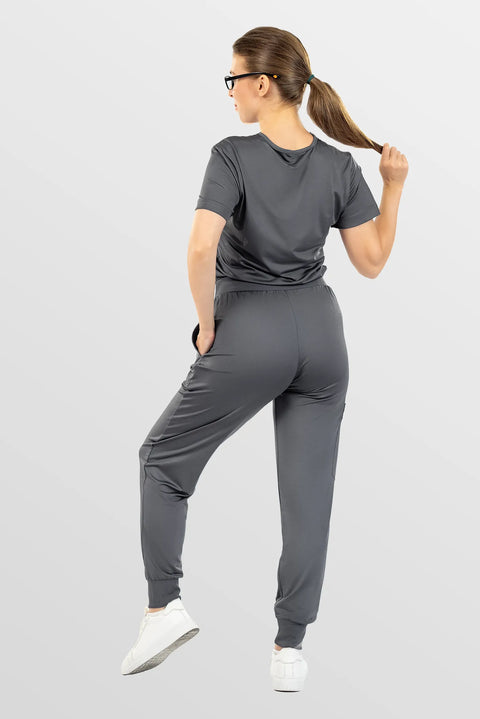 Eipnare Women's Classic Jogger Scrub Pants - Dark Grey