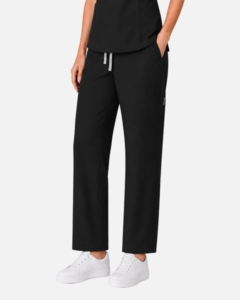 Eipnare Women's Split V-Neck Tapered Uniform Set - Black