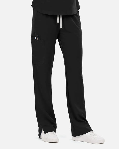 Eipnare Women's Straight-Leg Cargo Uniform Pants - Black
