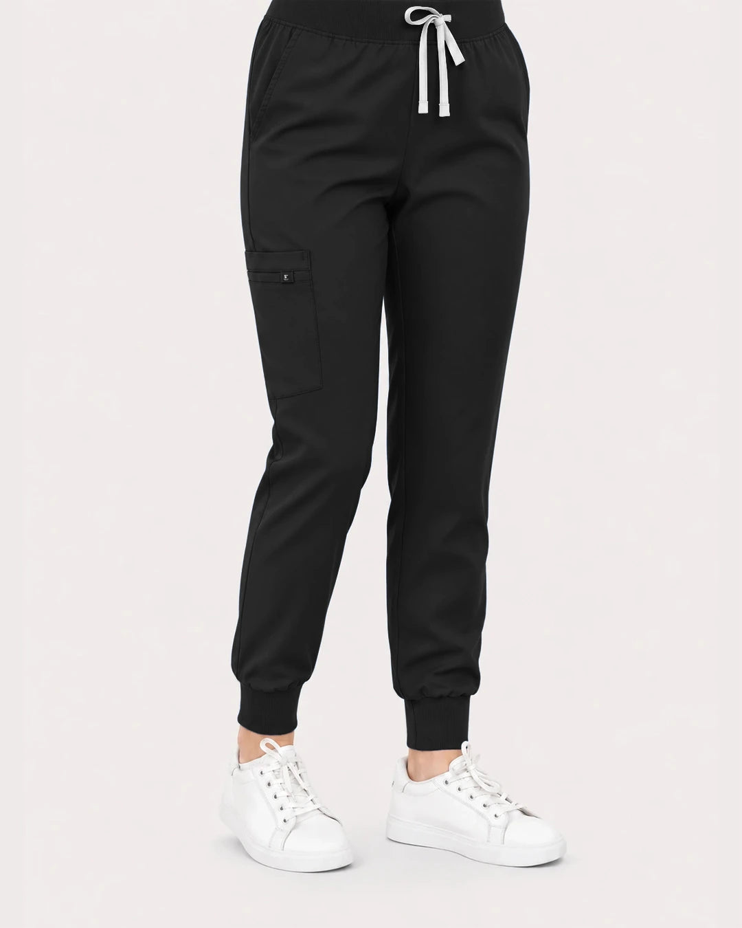 Black Eipnare Women's Classic V-Neck Jogger Scrub Set - Stretch Medical Scrubs for Women