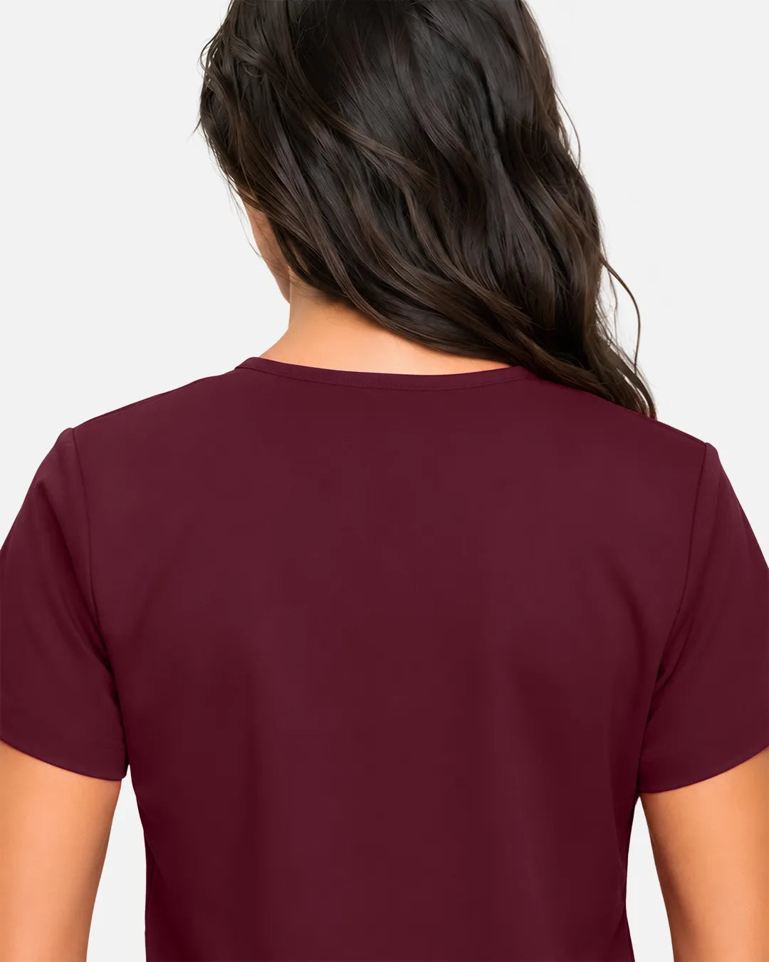 Burgundy Red Eipnare Women's Classic V-Neck Scrub Top - Stretch Medical Scrubs for Women