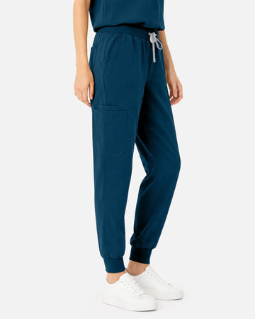 Caribbean Blue Eipnare Women's Tapered Jogger Scrub Pants - Stretch Medical Scrubs for Women