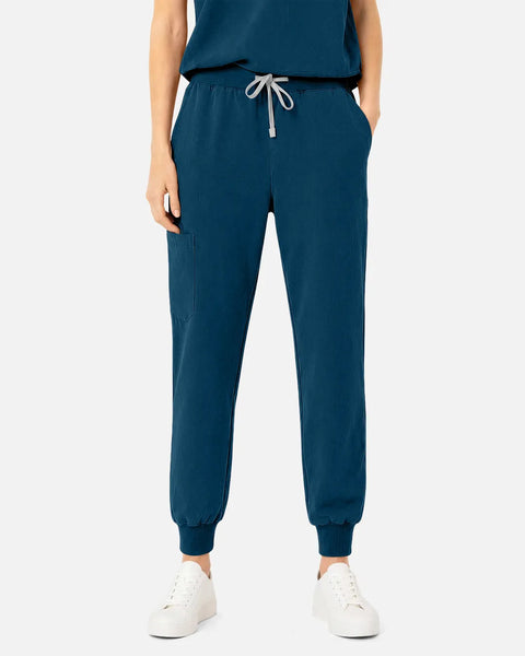 Eipnare Women's Tapered Jogger Uniform Pants - Caribbean Blue