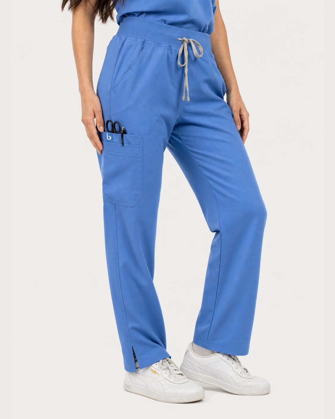 Ceil Blue Eipnare Women's 9-Pocket V-Neck Jogger Scrub Set - Stretch Medical Scrubs for Women
