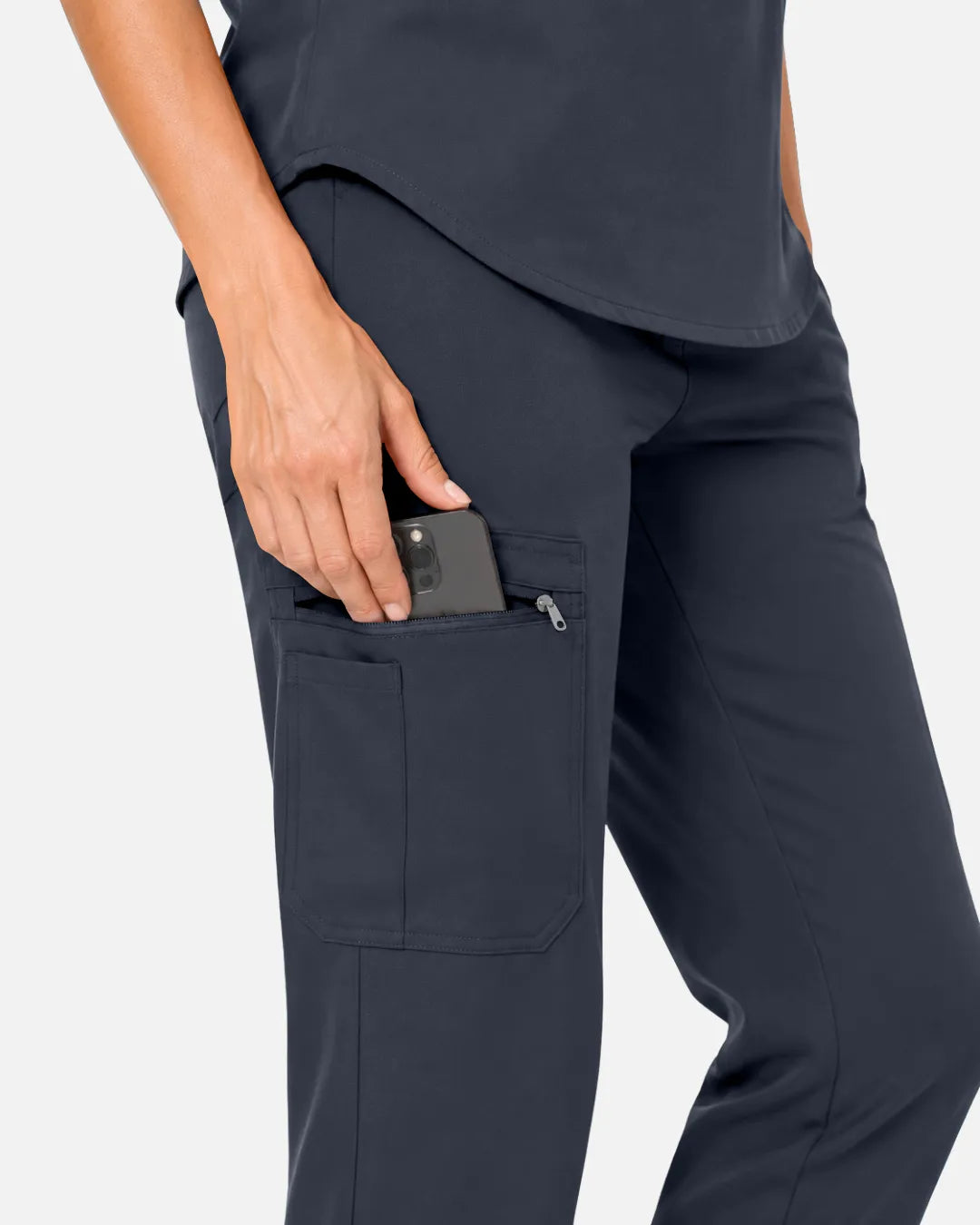 Charcoal grey Eipnare Women's Cargo Jogger Scrub Pants - Stretch Medical Scrubs for Women