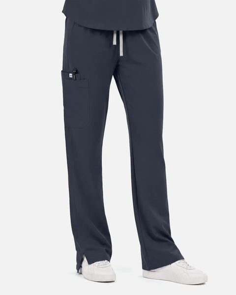 Eipnare Women's Straight-Leg Cargo Uniform Pants - Charcoal Grey