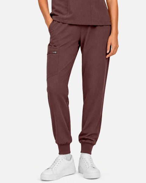 Eipnare Women's Multi-Pocket Jogger Uniform Pants - Coffee