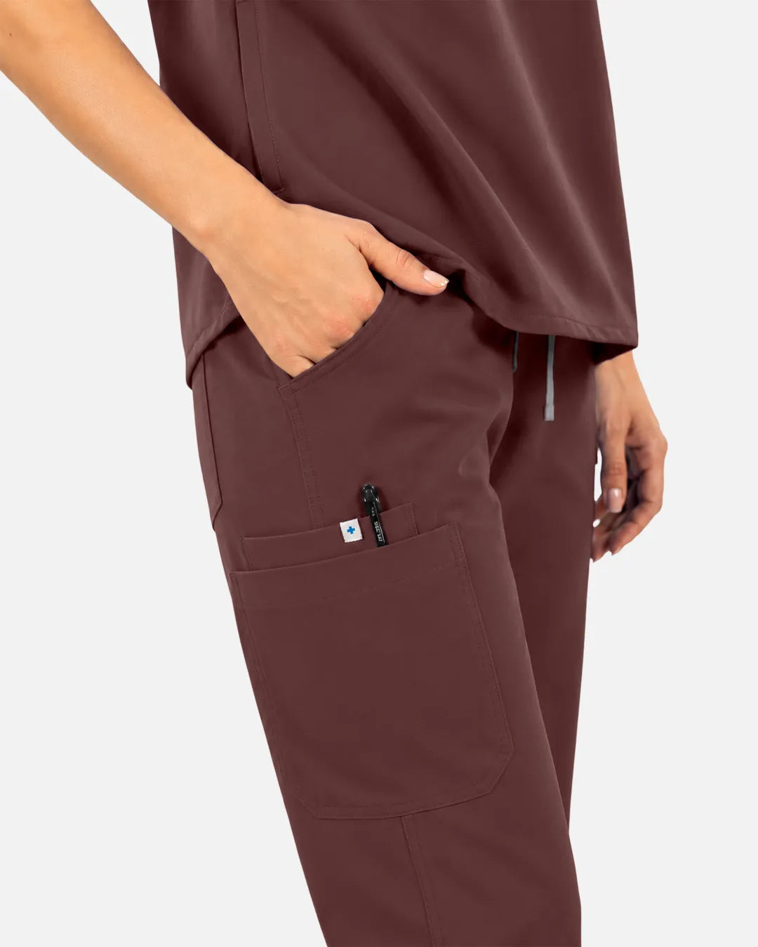 Coffee Eipnare Women's Straight-Leg Cargo Scrub Pants - Stretch Medical Scrubs for Women