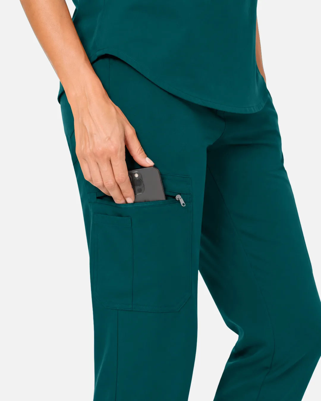 Dark green Eipnare Women's Cargo Jogger Scrub Pants - Stretch Medical Scrubs for Women