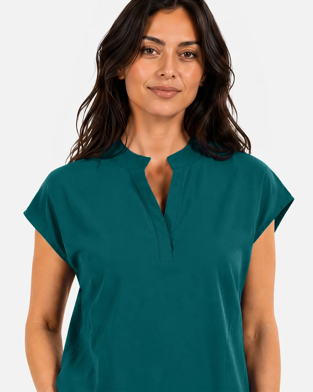 Dark green Eipnare Women's Sleeveless Mandarin Collar Scrub Top - Stretch Medical Scrubs for Women