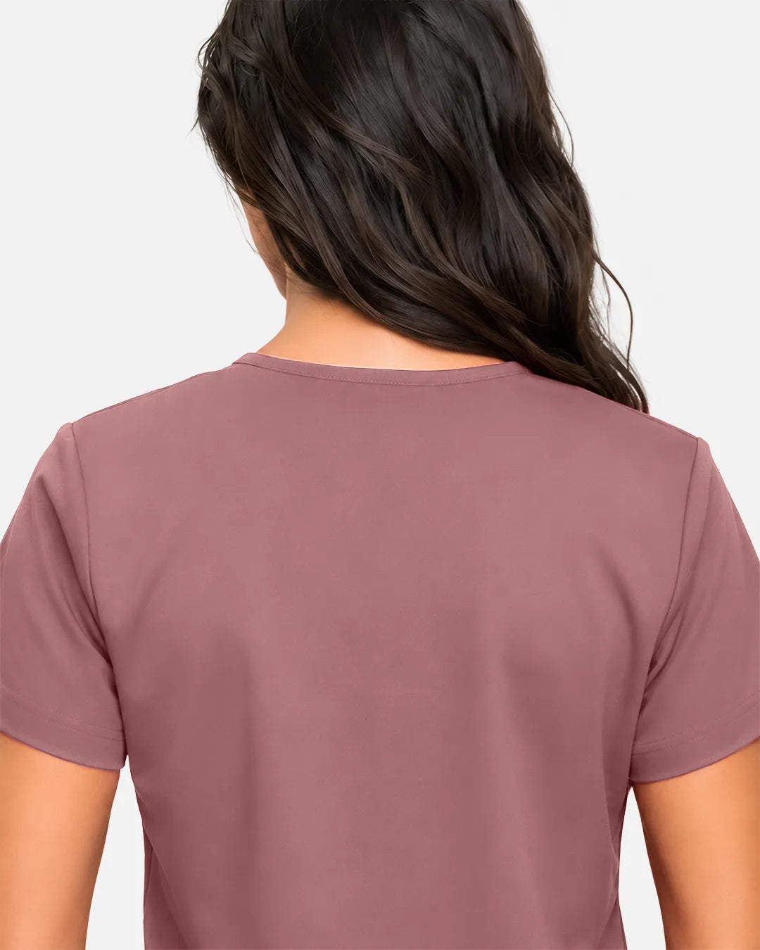Flesh Pink Eipnare Women's Classic V-Neck Scrub Top - Stretch Medical Scrubs for Women