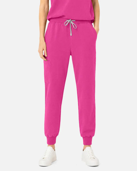 Eipnare Women's Tapered Jogger Uniform Pants - Hot Pink