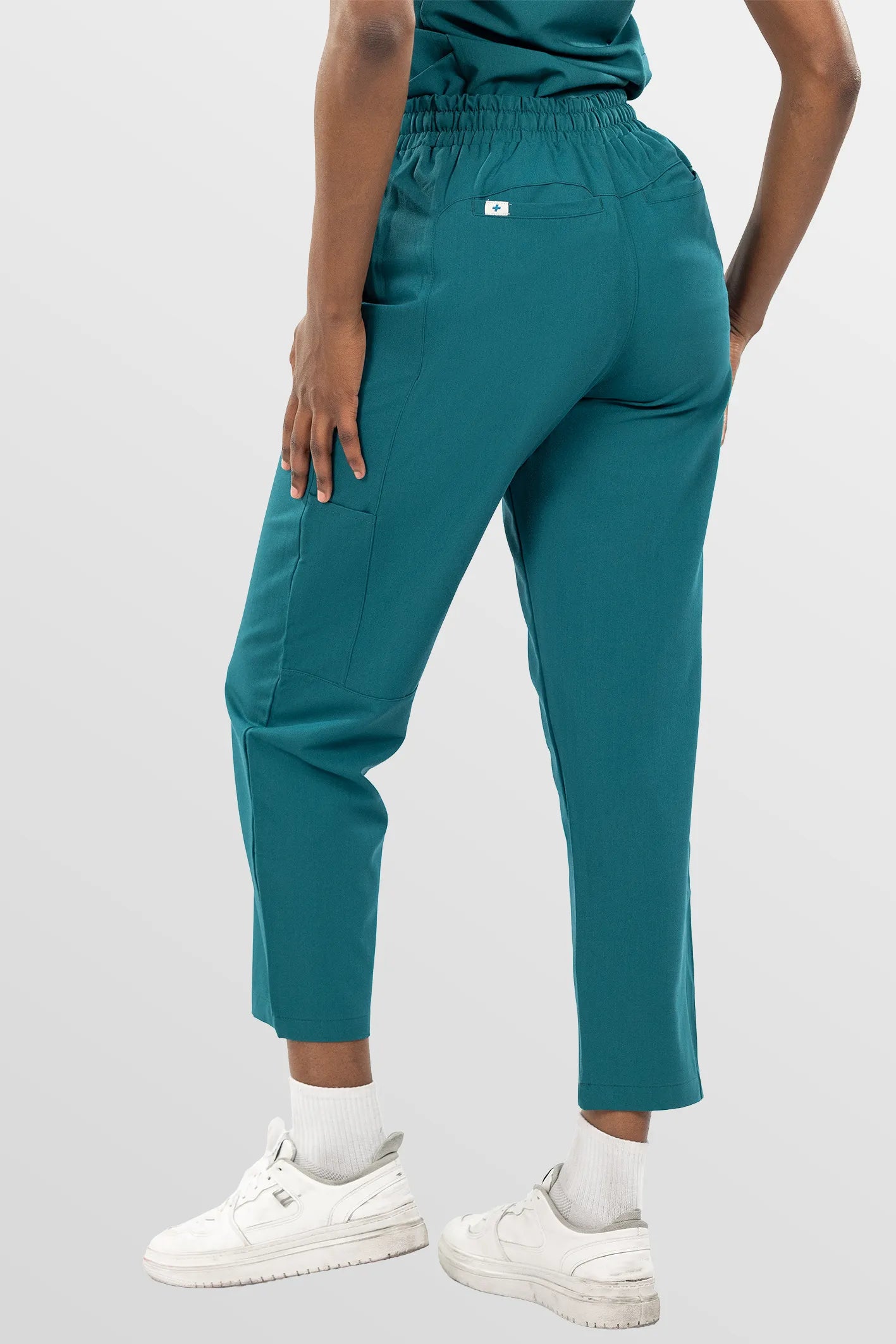 Mint Green Eipnare Women's V-Neck Split 9-Pocket Slim Fit Scrub Set - Stretch Medical Scrubs for Women