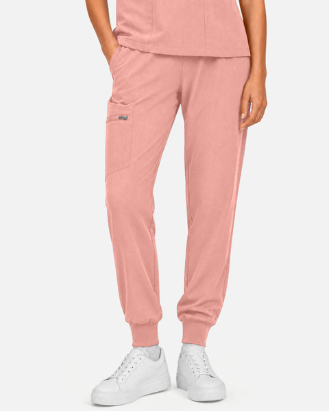 Eipnare Women's Multi-Pocket Jogger Uniform Pants - Pink