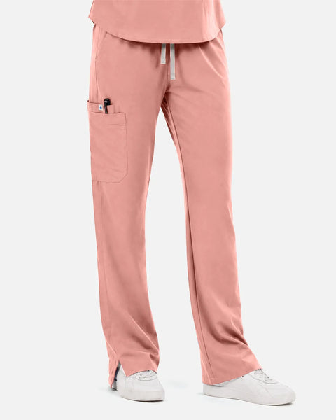Eipnare Women's Straight-Leg Cargo Uniform Pants - Pink