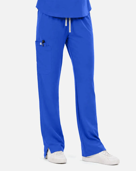 Eipnare Women's Straight-Leg Cargo Uniform Pants - Royal Blue