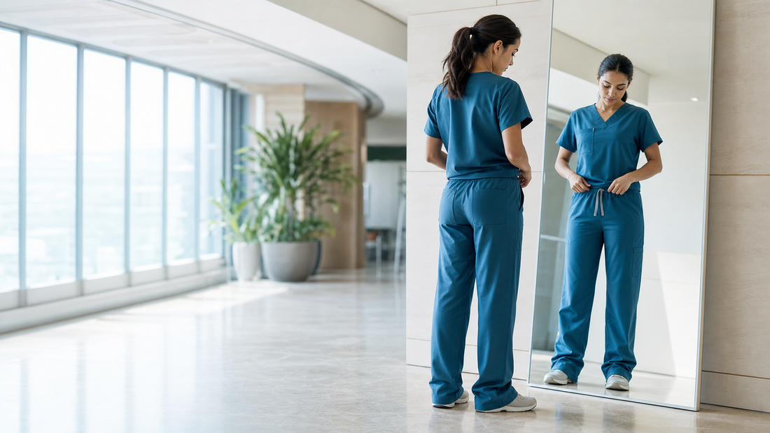 [scrub-sets-vs-separates.png](C:\\Users\\Administrator\\Desktop\\shopify\\blog-hero-images\\scrub-sets-vs-separates.png)Healthcare professionals compare a matching navy scrub set with coordinated scrub separates in a modern changing area.