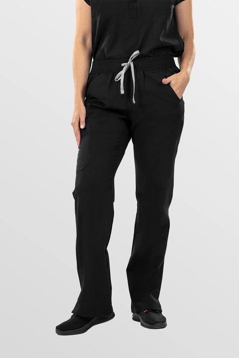 Eipnare Women's Tailored Straight-Leg Scrub Pants - Black