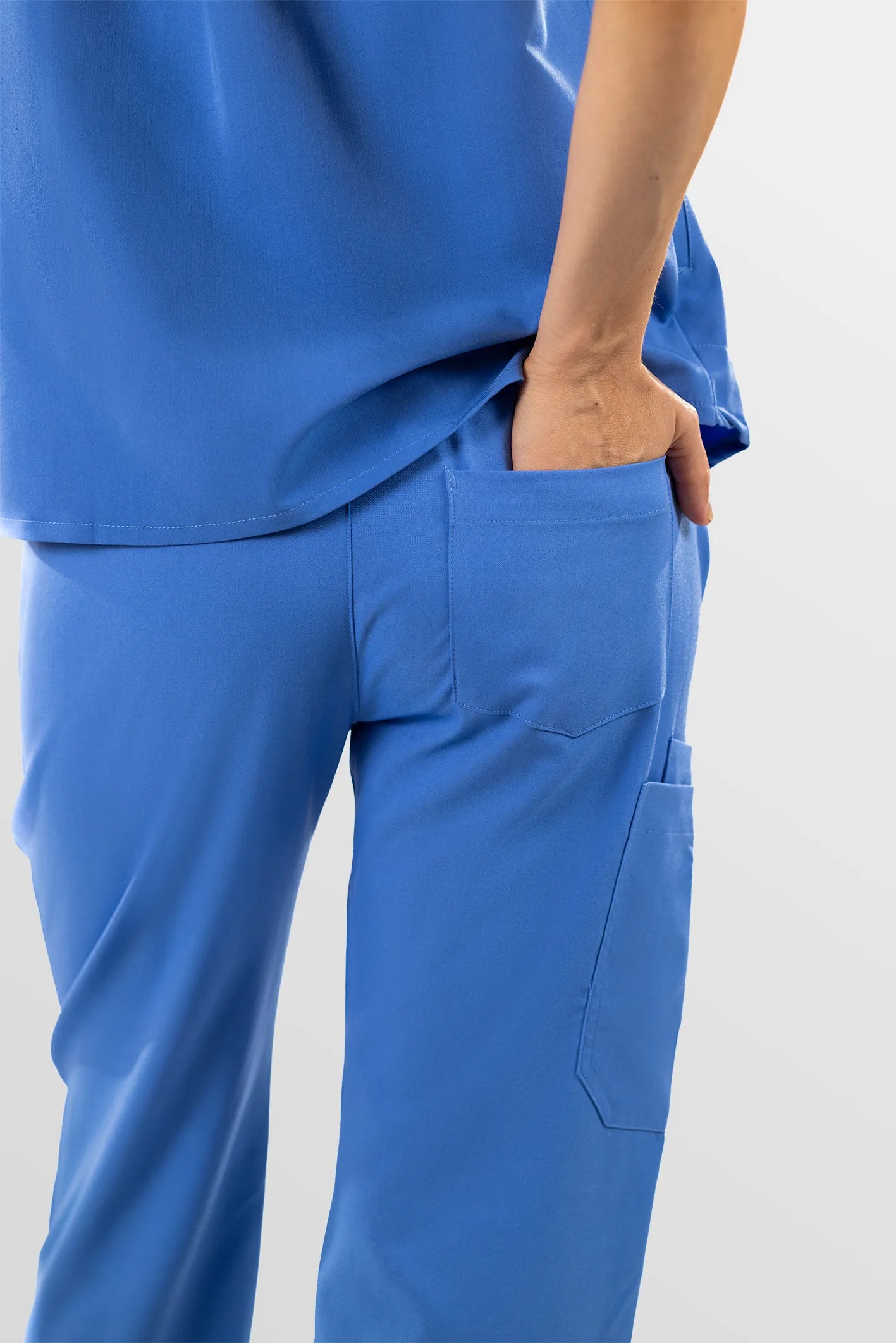 Ceil Blue Eipnare Women's Mandarin Collar Sleeveless Straight-Leg Scrub Set - Stretch Medical Scrubs for Women