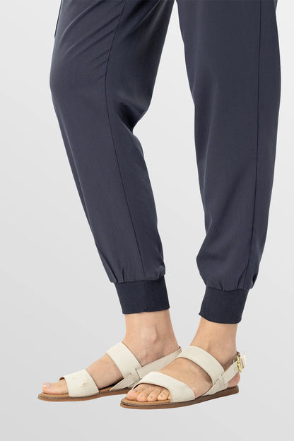 Dark Grey Eipnare Women's V-Neck 8-Pocket Jogger Scrub Set - Stretch Medical Scrubs for Women