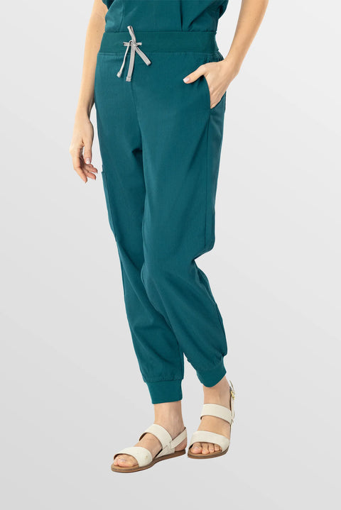 Eipnare Women's Tapered Jogger Scrub Pants - Hunter Green