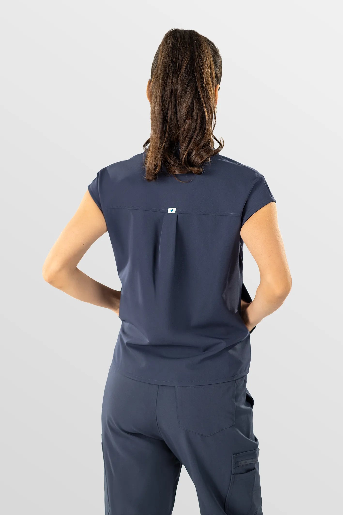 Dark Gray Eipnare Women's Henley Collar Sleeveless Jogger Scrub Set - Stretch Medical Scrubs for Women