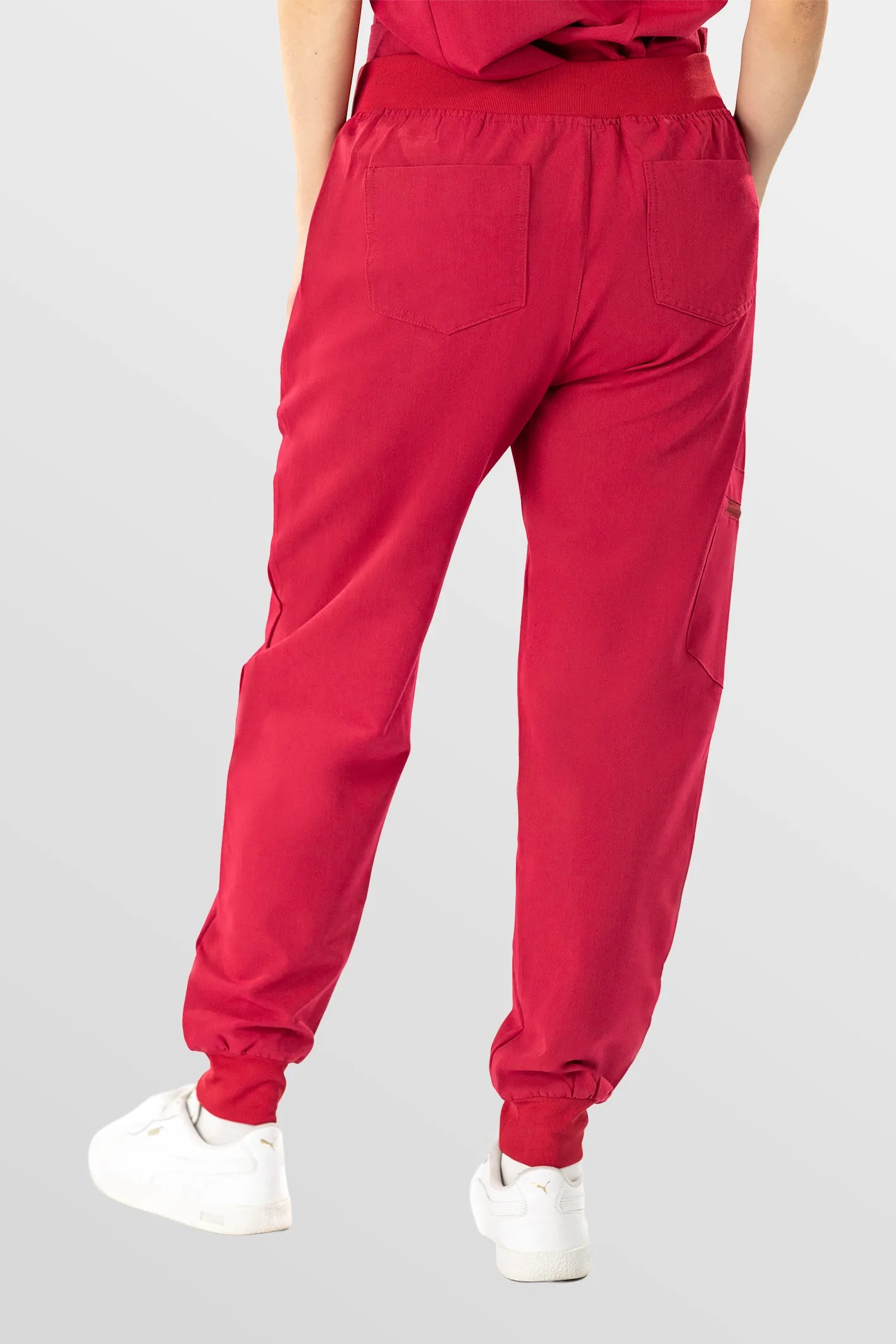 Orange Red Eipnare Women's V-Neck 8-Pocket Jogger Scrub Set - Stretch Medical Scrubs for Women