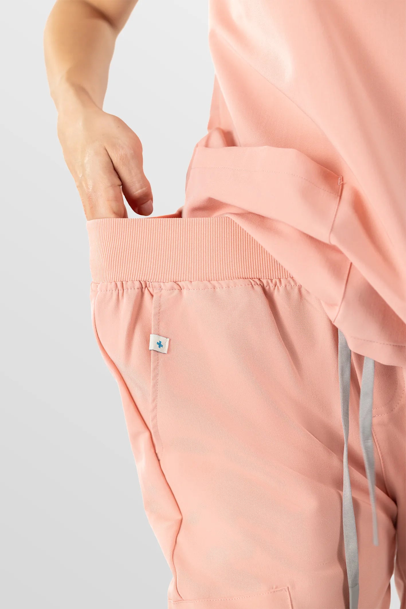 Pink Eipnare Women's V-Neck 8-Pocket Jogger Scrub Set - Stretch Medical Scrubs for Women