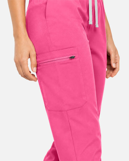 Azalea pink Eipnare Women's Classic Jogger Scrub Pants - Stretch Medical Scrubs for Women
