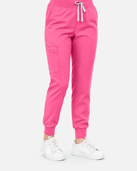 Azalea pink Eipnare Women's Classic Jogger Scrub Pants - Stretch Medical Scrubs for Women