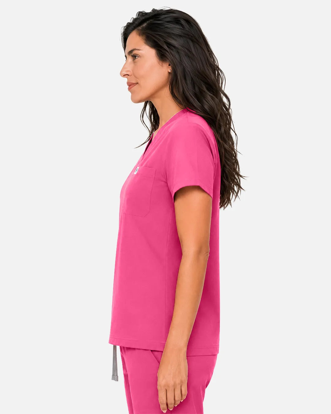 Azalea pink Eipnare Women's Classic V-Neck Scrub Top - Stretch Medical Scrubs for Women