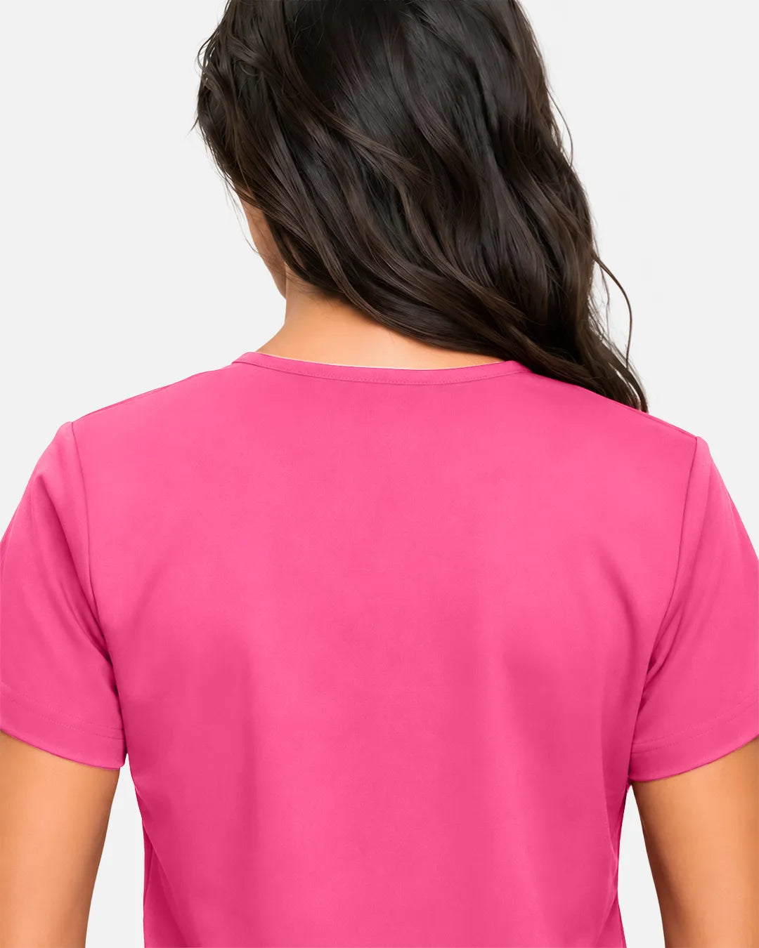 Azalea pink Eipnare Women's Classic V-Neck Scrub Top - Stretch Medical Scrubs for Women