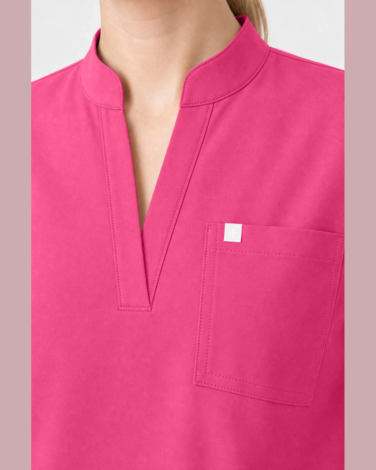 Azalea Pink Eipnare Women's Henley Sleeveless Straight-Leg Scrub Set - Stretch Medical Scrubs for Women
