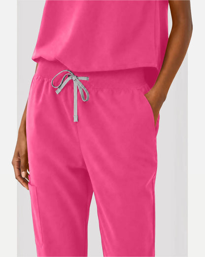 Azalea Pink – Eipnare Women's Sleeveless Mandarin Collar Jogger Uniform Set – product image 06