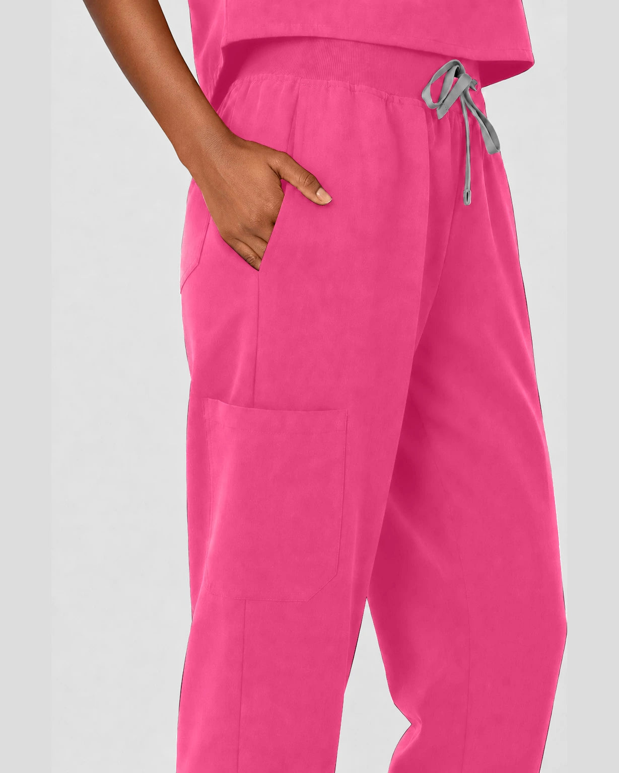 Azalea Pink Eipnare Women's Sleeveless Mandarin Collar Jogger Scrub Set - Stretch Medical Scrubs for Women