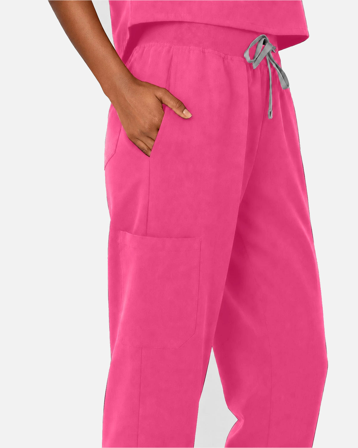 Azalea Pink – Eipnare Women's Sleeveless Mandarin Collar Jogger Uniform Set – product image 09