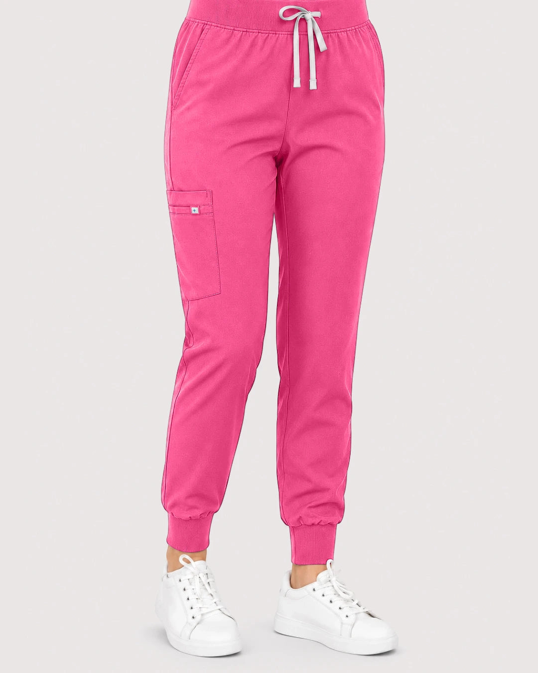 Azalea Pink Eipnare Women's Knit V-Neck Jogger Scrub Set - Stretch Medical Scrubs for Women