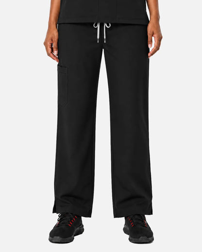 Black Eipnare Women's Woven Straight-Leg Scrub Pants - Stretch Medical Scrubs for Women