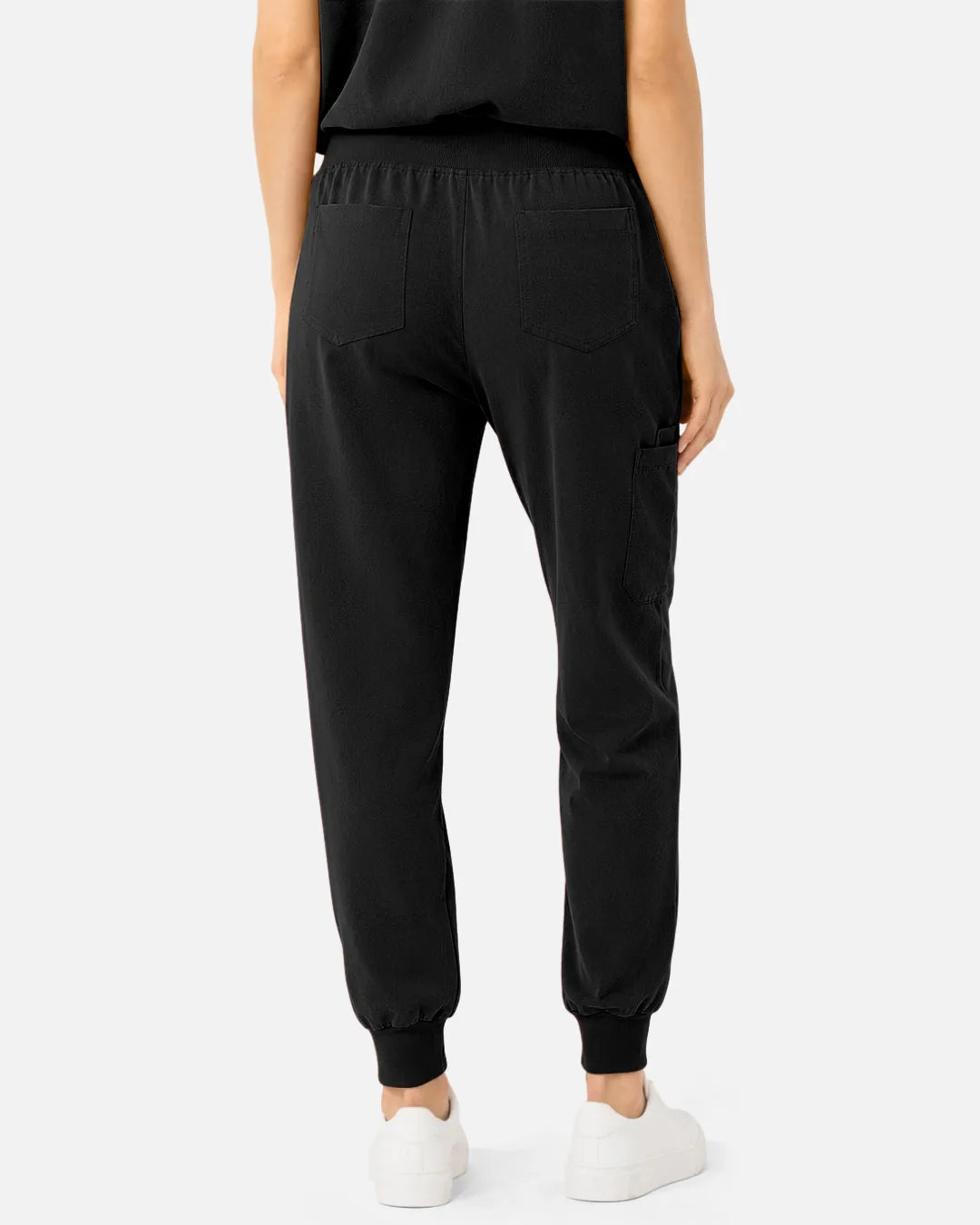 Black Eipnare Women's Tapered Jogger Scrub Pants - Stretch Medical Scrubs for Women