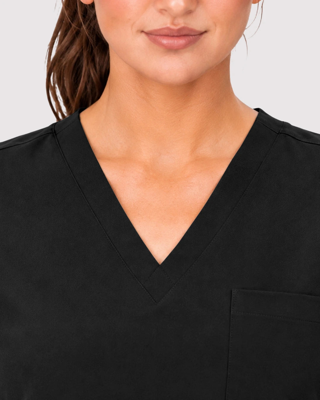 Black Eipnare Women's 3-Pocket V-Neck Jogger Scrub Set - Stretch Medical Scrubs for Women