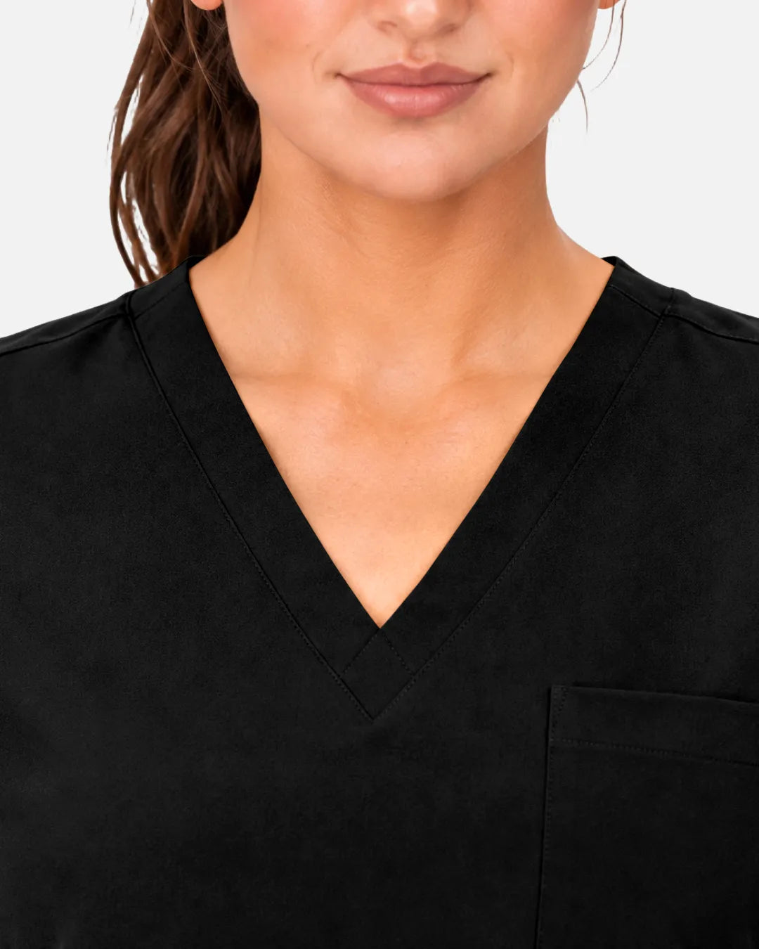 Black Eipnare Women's 3-Pocket V-Neck Scrub Top - Stretch Medical Scrubs for Women