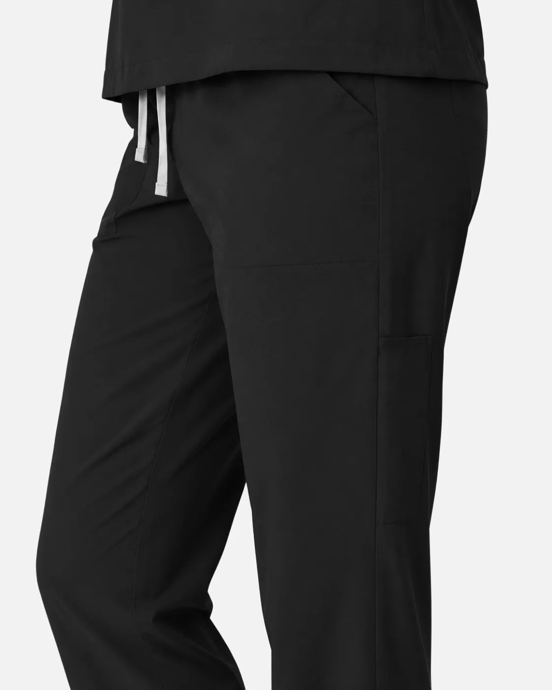 Black Eipnare Women's Slim Fit Tapered Cargo Scrub Pants - Stretch Medical Scrubs for Women