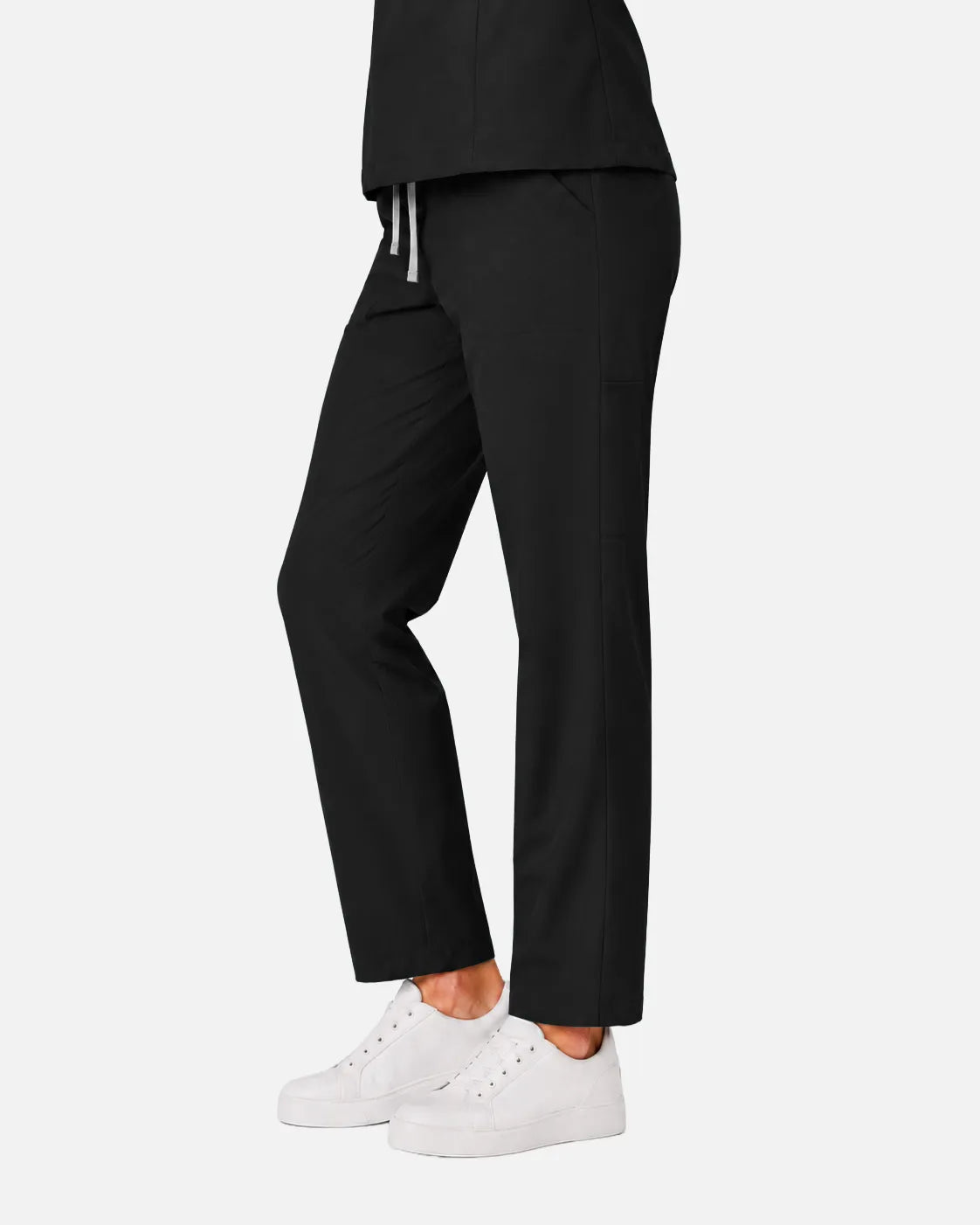 Black Eipnare Women's Slim Fit Tapered Cargo Scrub Pants - Stretch Medical Scrubs for Women
