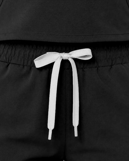 Black Eipnare Women's Cargo Jogger Scrub Pants - Stretch Medical Scrubs for Women