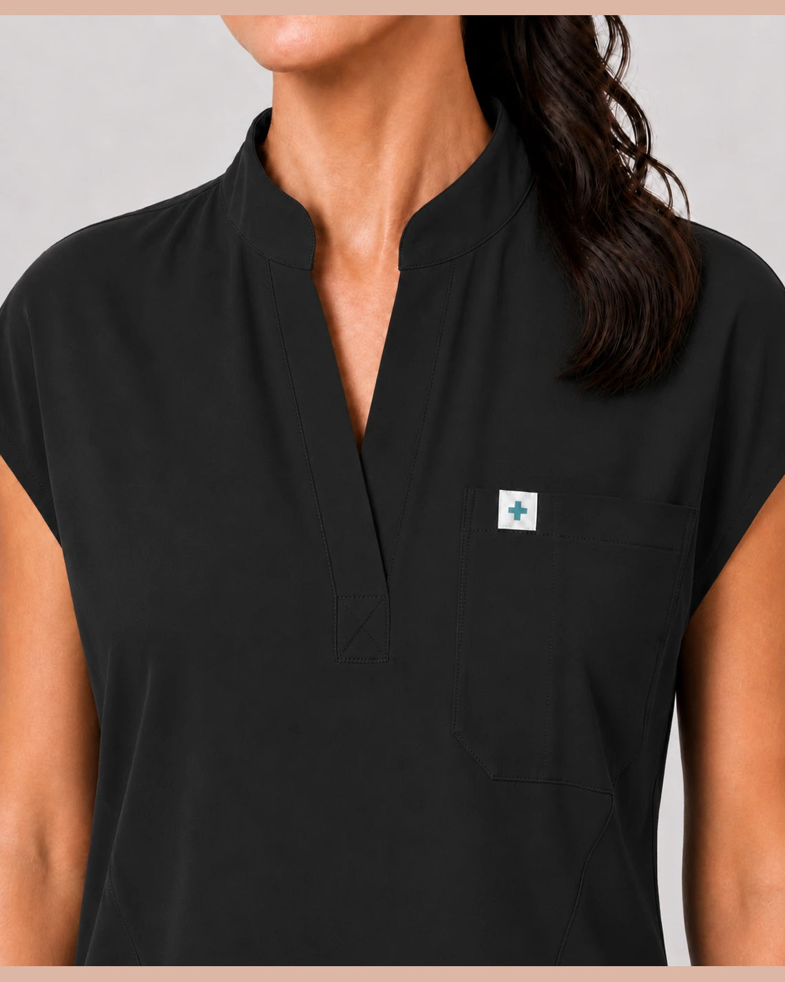 Black Eipnare Women's 8-Pocket V-Neck Jogger Scrub Set - Stretch Medical Scrubs for Women