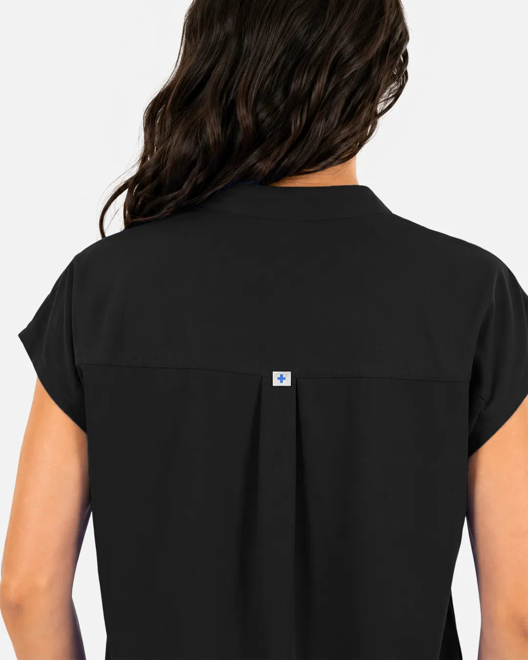 Black Eipnare Women's Sleeveless Mandarin Collar Scrub Top - Stretch Medical Scrubs for Women