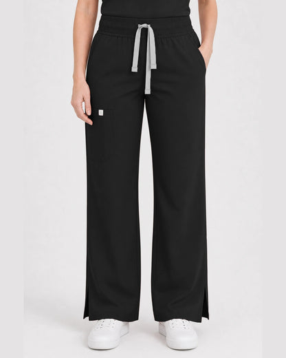 Black Eipnare Women's Henley Sleeveless Straight-Leg Scrub Set - Stretch Medical Scrubs for Women