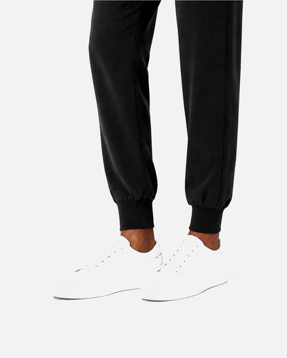 Black – Eipnare Women's Sleeveless Mandarin Collar Jogger Uniform Set – product image 07