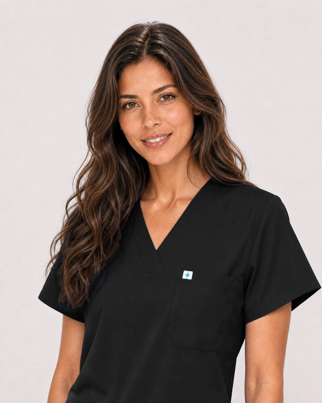 Black Eipnare Women's Classic V-Neck Jogger Scrub Set - Stretch Medical Scrubs for Women